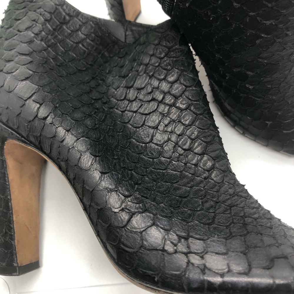 Vince Sierra Python Print Peep Toe Booties - image 3